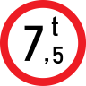Accesul interzis vehiculelor avand masa mai mare de 7,5 tone, Indicator rutier | Semn de circulatie