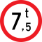 Accesul interzis vehiculelor avand masa mai mare de 7,5 tone, Indicator rutier | Semn de circulatie