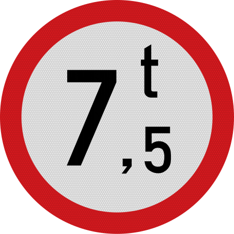 Accesul interzis vehiculelor avand masa mai mare de 7,5 tone, Indicator rutier | Semn de circulatie