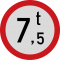 Accesul interzis vehiculelor avand masa mai mare de 7,5 tone, Indicator rutier | Semn de circulatie