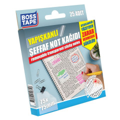 Notite Adezive Transparente, post it-uri, 25 buc, 75 x 75mm