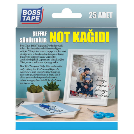 Notite Adezive Transparente, post it-uri, 25 buc, 75 x 75mm