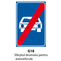 Sfarsitul drumului pentru autovehicule, Indicator rutier | Semn de circulatie