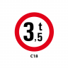 Accesul interzis vehiculelor avand masa mai mare de 3,5 tone, Indicator rutier | Semn de circulatie