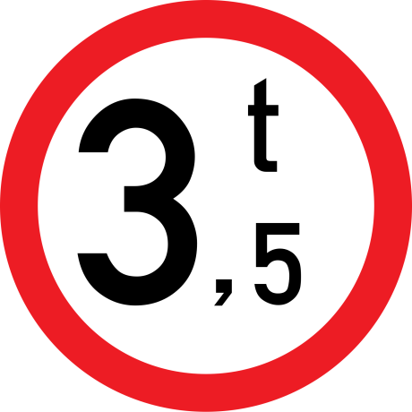 Indicator Accesul interzis vehiculelor 3,5 tone - Semn de Circulație Metalic 60cm