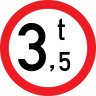 Indicator Accesul interzis vehiculelor 3,5 tone - Semn de Circulație Metalic 60cm
