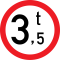 Indicator Accesul interzis vehiculelor 3,5 tone - Semn de Circulație Metalic 60cm