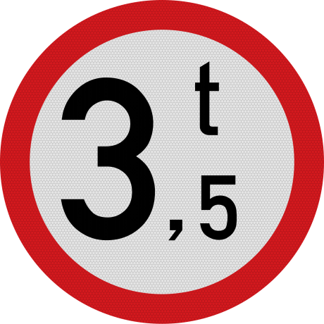 Indicator Accesul interzis vehiculelor 3,5 tone - Semn de Circulație Metalic 60cm