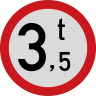 Indicator Accesul interzis vehiculelor 3,5 tone - Semn de Circulație Metalic 60cm
