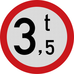Indicator Accesul interzis vehiculelor 3,5 tone - Semn de Circulație Metalic 60cm