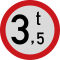 Indicator Accesul interzis vehiculelor 3,5 tone - Semn de Circulație Metalic 60cm