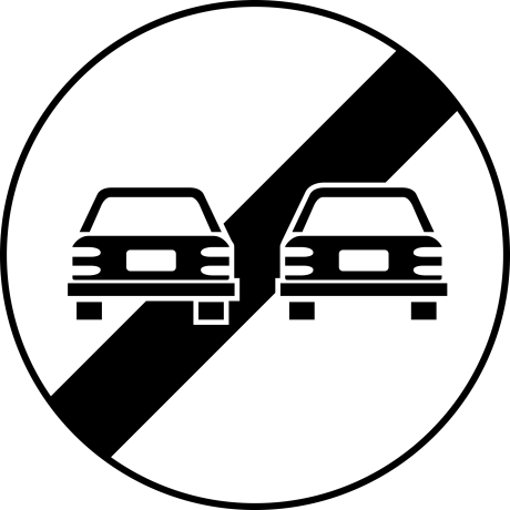 Sfarsitul interzicerii de a depasi C37, Indicator rutier | Semn de circulatie