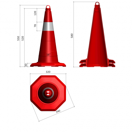 Con Reflectorizant, inaltime 52cm, o folie reflectorizanta