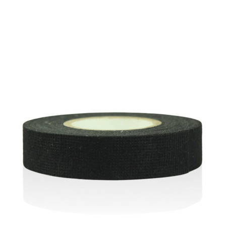 Banda textila cablaje, adeziva, negru, 18mm x 9.14m