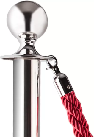 Stâlp delimitare argintiu fără cordon 