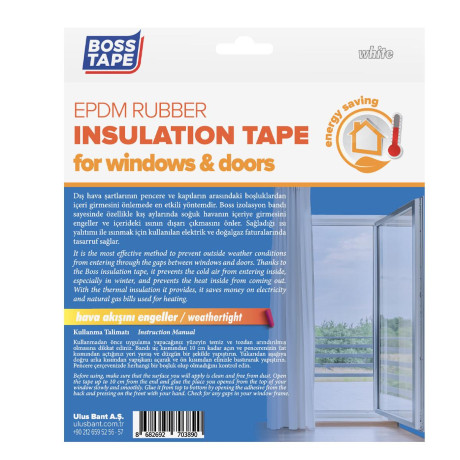 Banda EPDM, etansare si izolare, ALB, 15mm x 5m, adeziva, pentru usi si ferestre