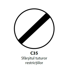 Sfarsitul tuturor restrictiilor C35, Indicator rutier | Semn de circulatie