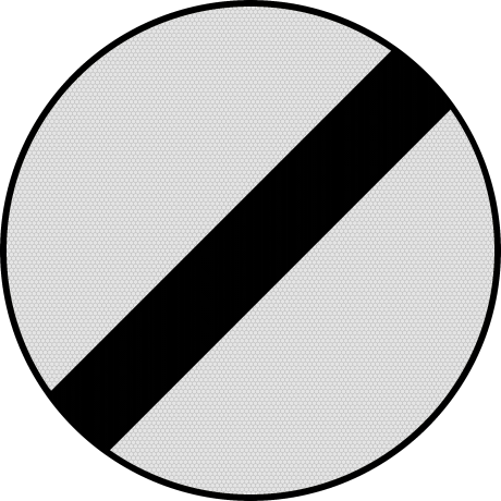 Sfarsitul tuturor restrictiilor C35, Indicator rutier | Semn de circulatie