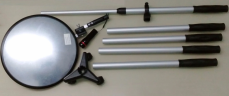 Oglinda de control auto, maner aluminiu, lanterna, diametru oglinda 30cm