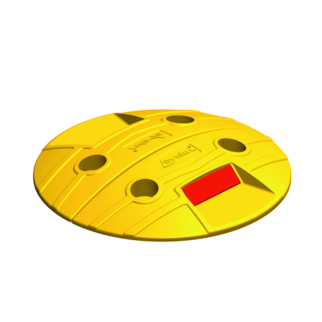 Limitator de viteza rotund, reflectorizant, diametrul 25cm, inaltime 3.5cm, galben