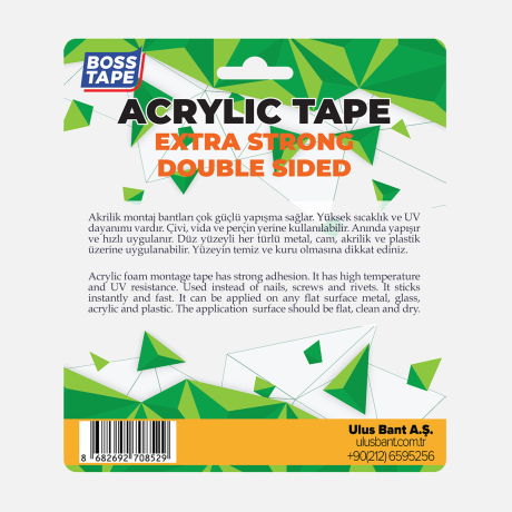 Bandă de montaj acrilică dublu-adezivă, transparentă, 10mm x 5m