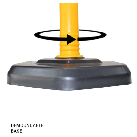 Stalp mobil cu benzi reflectorizante si greutate 3.7kg, diametru Ø 6.3cm, galben-negru