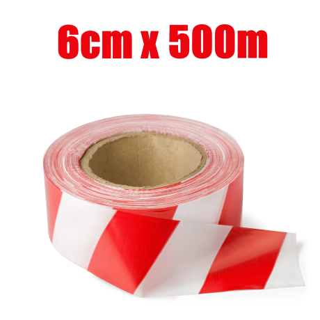 SET 24 buc. Benzi Semnalizare 500 metri, Alb-Rosu, Total 12 km