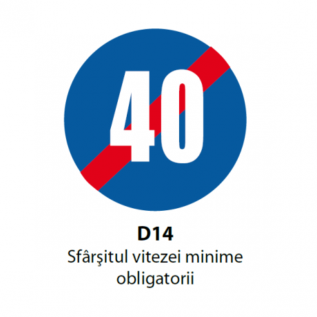 Sfarsitul vitezei minime obligatorii, Indicator rutier | Semn de circulatie