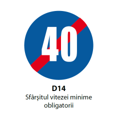 Sfarsitul vitezei minime obligatorii, Indicator rutier | Semn de circulatie