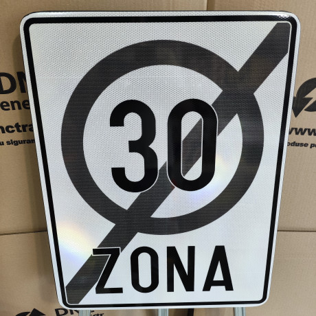 Sfarsitul zonei cu viteza limitata la 30 km/h, Indicator rutier | Semn de circulatie