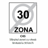 Sfarsitul zonei cu viteza limitata la 30 km/h, Indicator rutier | Semn de circulatie