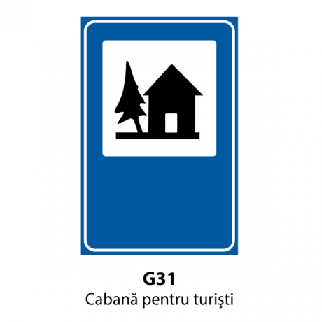 Cabana pentru turisti, Indicator rutier | Semn de circulatie