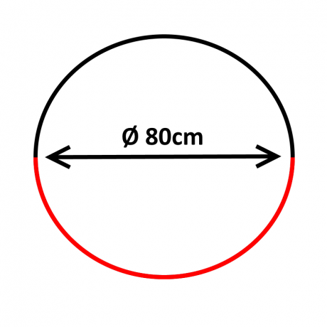 Oglinda acrilica de interior, diametru 80 cm, jumatate cerc, vizibilitate 180 grade ***
