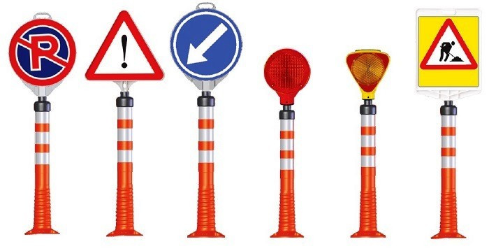 Stalp portocaliu din cauciuc inaltime 30cm, TPE