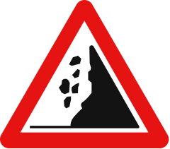 Caderi de pietre, Indicator rutier | Semn de circulatie