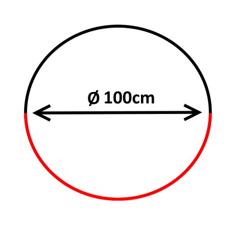 Oglinda acrilica de interior, diametru 100 cm, jumatate cerc, vizibilitate 180 grade ***