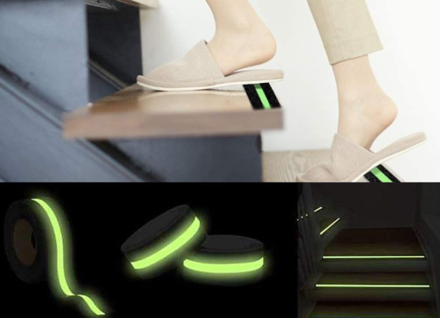 Banda antialunecare model fosforescent, rola 5cm x 25m