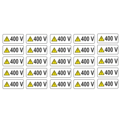 50 buc. etichete autocolante, semnalizare prize, 20x65mm, 400V