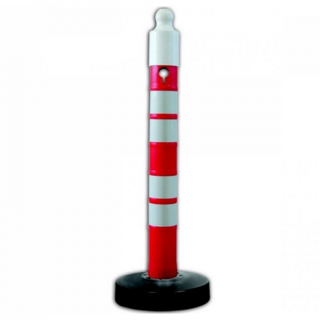 Stalp mobil cu 4 benzi reflectorizante, inaltime 1.20m, baza umpluta cu pietris, greutate 12kg