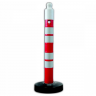 Stalp mobil cu 4 benzi reflectorizante, inaltime 1.20m, baza umpluta cu pietris, greutate 12kg