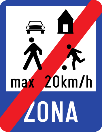 Sfarsitul zonei rezidentiale, Indicator rutier | Semn de circulatie