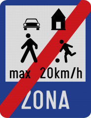 Sfarsitul zonei rezidentiale, Indicator rutier | Semn de circulatie