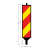 Baliză folie CLASA 1 din PVC 25 x 100cm, direcțională stânga/dreapta, fără SUPORT