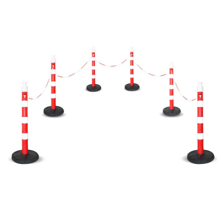 Stalp mobil cu 3 benzi reflectorizante, inaltime 1.10m, baza din PVC, greutate 6.50kg