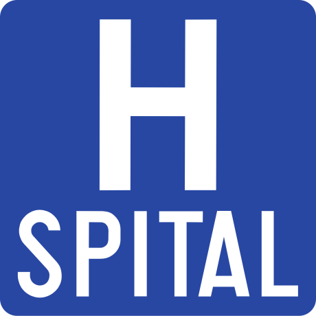 Spital, Indicator rutier | Semn de circulatie