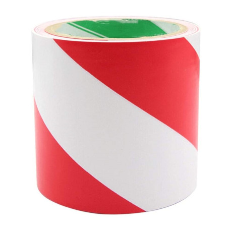 Banda adeziva pentru marcare, 10cm x 30m, alb/rosu
