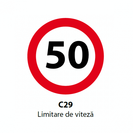 Limitare de viteza 50km, Indicator rutier | Semn de circulatie