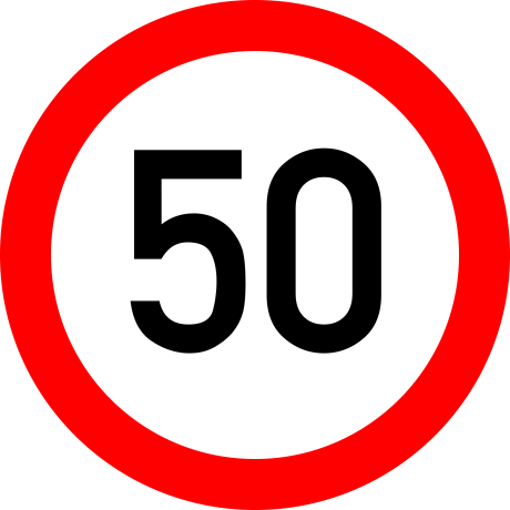 Limitare de viteza 50km, Indicator rutier | Semn de circulatie