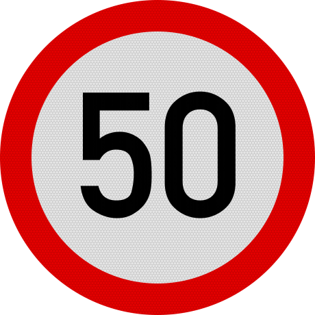 Limitare de viteza 50km, Indicator rutier | Semn de circulatie