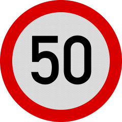 Limitare de viteza 50km, Indicator rutier | Semn de circulatie